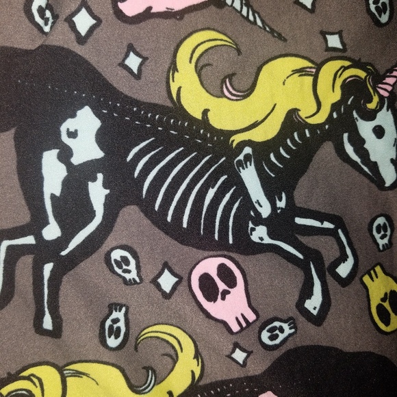 Lularoe LLR TC Rare HTF Skeleton Unicorn Leggings - Picture 2 of 3